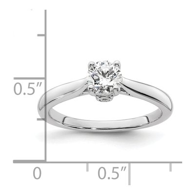 14K White Gold Diamond Round Engagement Ring Semi-Mount – view 8