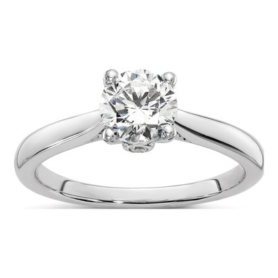 14K White Gold Diamond Engagement Ring Semi-Mount