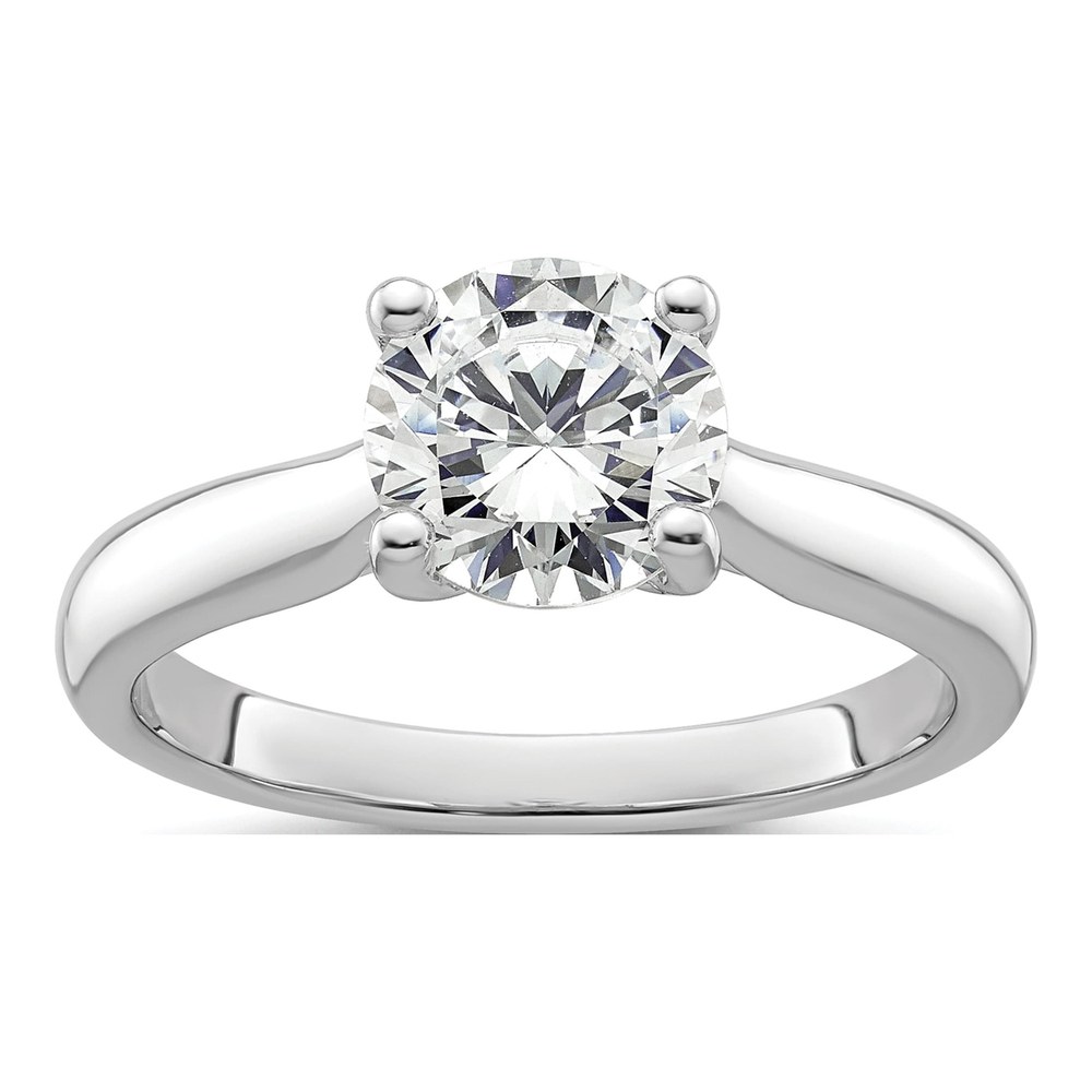 14K White Gold Diamond Engagement Ring Semi-Mount