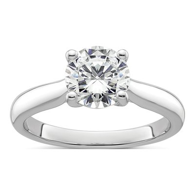 14K White Gold Diamond Engagement Ring Semi-Mount