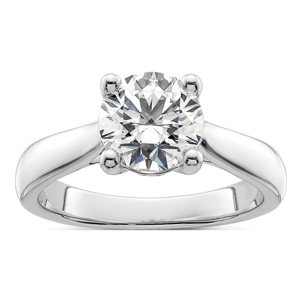 14K White Gold Semi-Mount Engagement Ring, 2ct Center