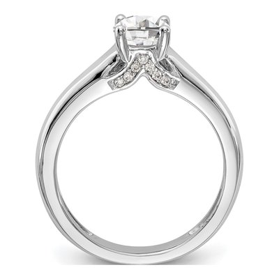 14K White Gold Diamond Round Engagement Ring Semi-Mount – view 2