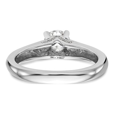 14K White Gold Diamond Round Engagement Ring Semi-Mount – view 5