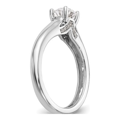 14K White Gold Diamond Round Engagement Ring Semi-Mount – view 6