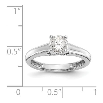 14K White Gold Diamond Round Engagement Ring Semi-Mount – view 7