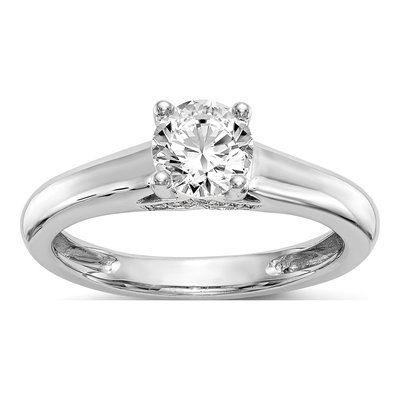 14K White Gold Diamond Engagement Ring Semi-Mount
