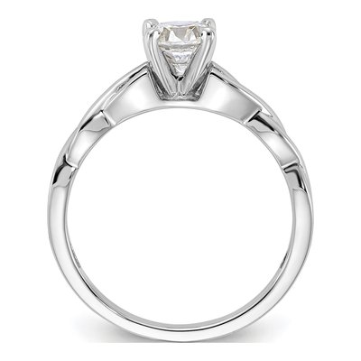 14K White Gold 4-Prong Round Solitaire Engagement Ring Mounting – view 2