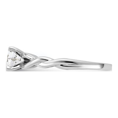 14K White Gold 4-Prong Round Solitaire Engagement Ring Mounting – view 3