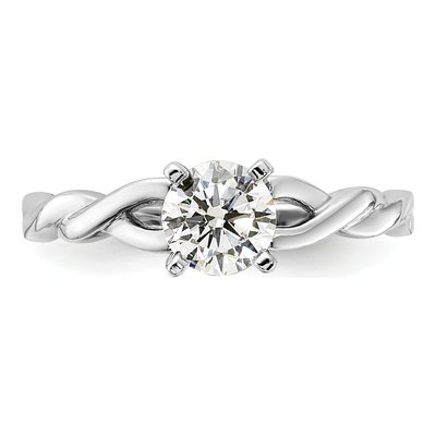 14K White Gold 4-Prong Round Solitaire Engagement Ring Mounting – view 4