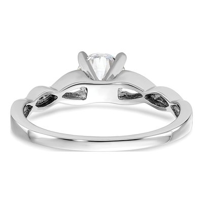 14K White Gold 4-Prong Round Solitaire Engagement Ring Mounting – view 5