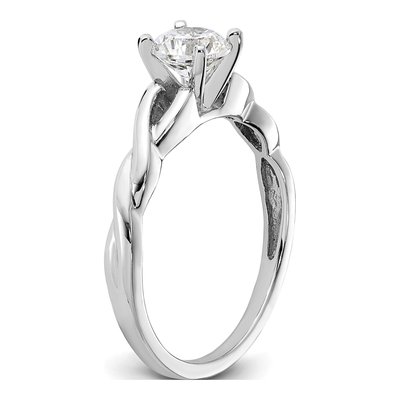 14K White Gold 4-Prong Round Solitaire Engagement Ring Mounting – view 6