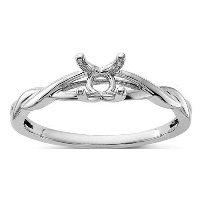 14K White Gold 4-Prong Round Solitaire Engagement Ring Mounting – view 7