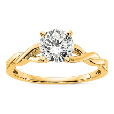 14K Yellow Gold Solitaire Engagement Ring Mounting