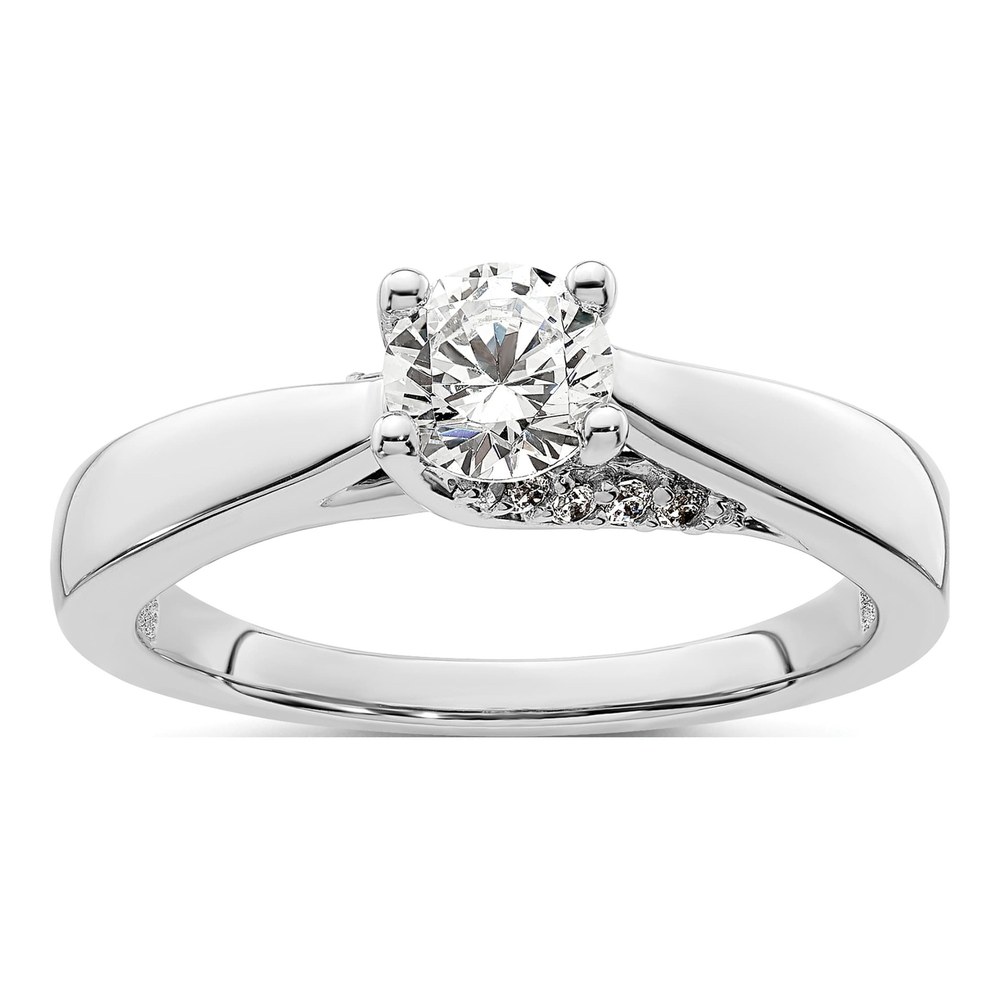 14K White Gold Diamond Engagement Ring Semi-Mount