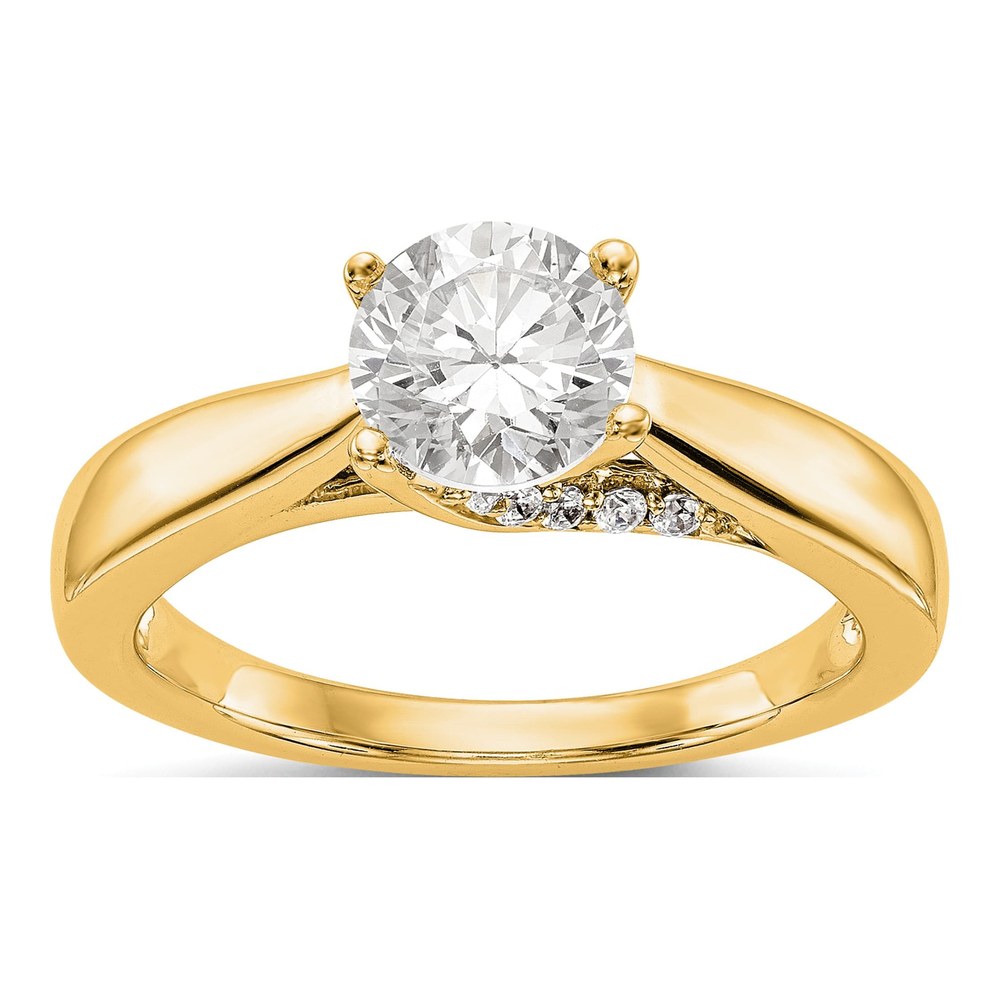 14K Yellow Gold Diamond Engagement Ring Semi-Mount