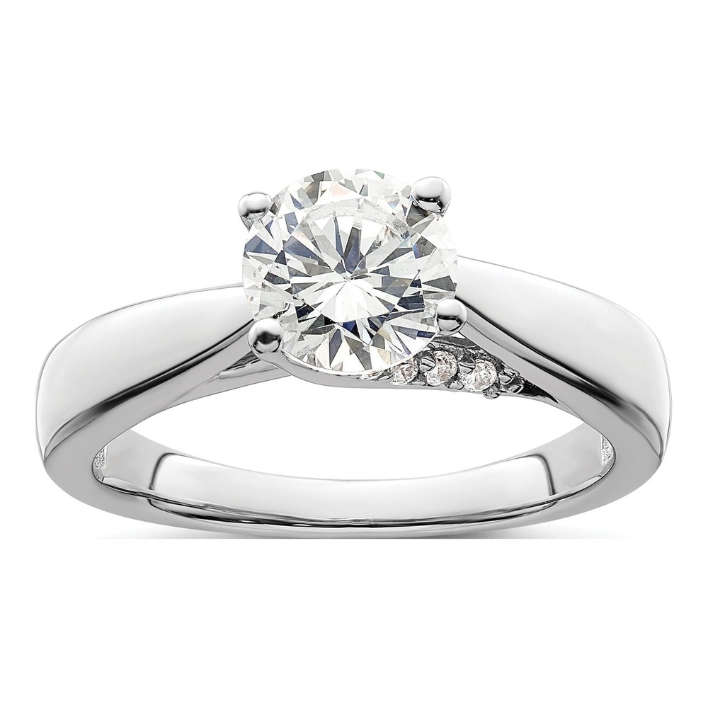 14K White Gold Diamond Engagement Ring Semi-Mount
