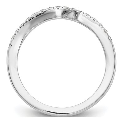 14K White Gold Diamond Contoured Wedding Band – view 2