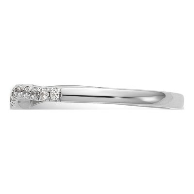 14K White Gold Diamond Contoured Wedding Band – view 3