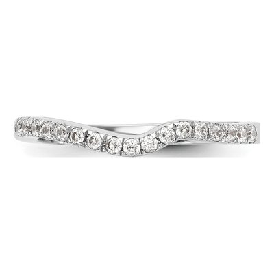 14K White Gold Diamond Contoured Wedding Band – view 4