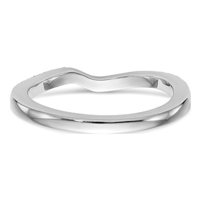 14K White Gold Diamond Contoured Wedding Band – view 5