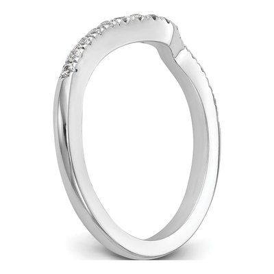14K White Gold Diamond Contoured Wedding Band – view 6