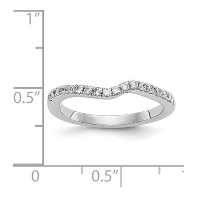 14K White Gold Diamond Contoured Wedding Band – view 7