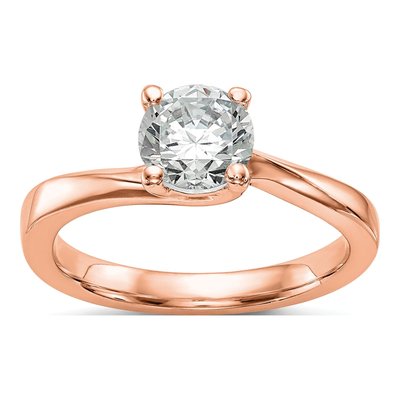 14K Rose Gold Solitaire Ring Mounting