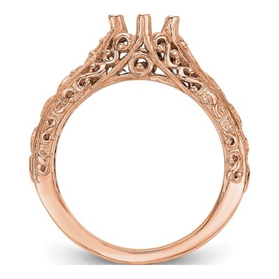 14K Rose Gold Solitaire Engagement Ring Mounting – view 2