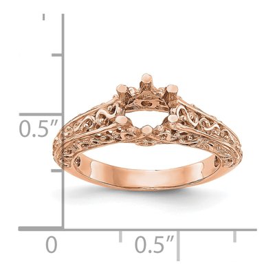14K Rose Gold Solitaire Engagement Ring Mounting – view 3