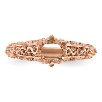 14K Rose Gold Solitaire Engagement Ring Mounting – view 6