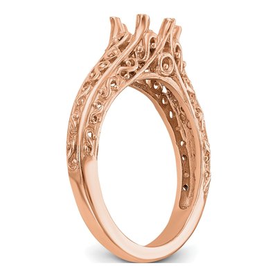 14K Rose Gold Solitaire Engagement Ring Mounting – view 8