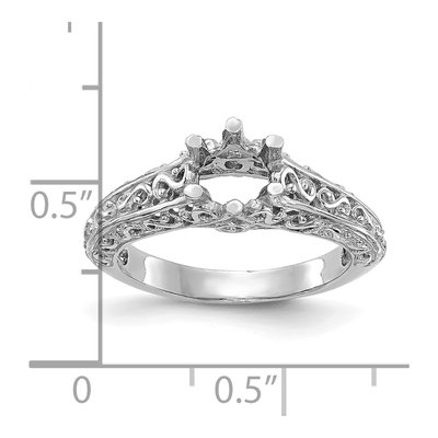 14K White Gold Vintage Engagement Ring Mounting – view 7