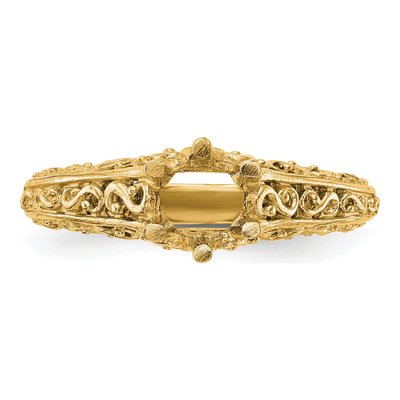 14K Yellow Gold Round Solitaire Engagement Ring Mounting – view 6