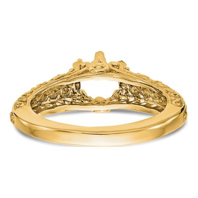 14K Yellow Gold Round Solitaire Engagement Ring Mounting – view 7