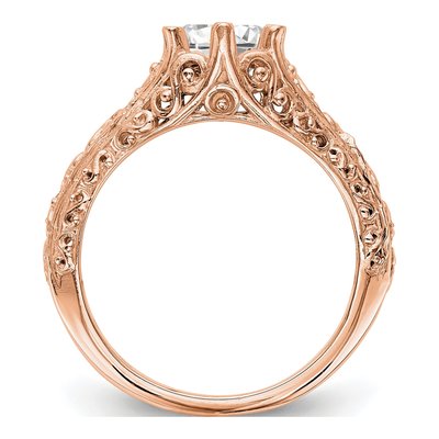 14K Rose Gold Round Solitaire Engagement Ring Mounting – view 2