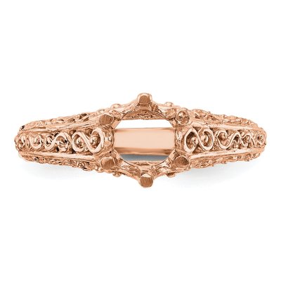 14K Rose Gold Round Solitaire Engagement Ring Mounting – view 4