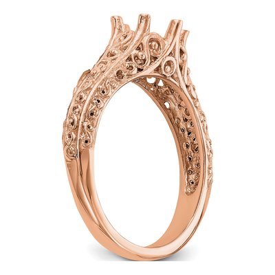 14K Rose Gold Round Solitaire Engagement Ring Mounting – view 6