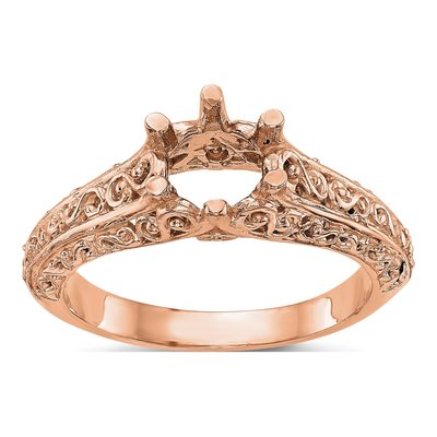 14K Rose Gold Round Solitaire Engagement Ring Mounting – view 7