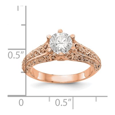 14K Rose Gold Round Solitaire Engagement Ring Mounting – view 8