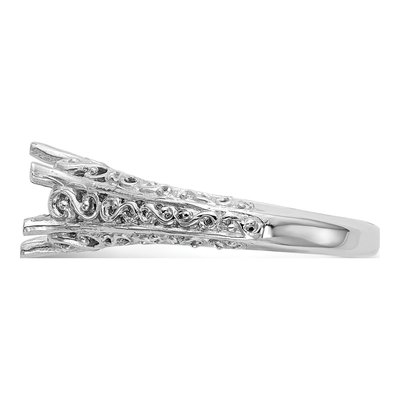 14K White Gold Vintage Solitaire Engagement Ring Mounting – view 3