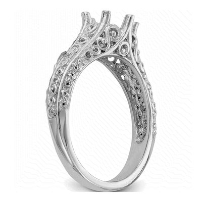 14K White Gold Vintage Solitaire Engagement Ring Mounting – view 6