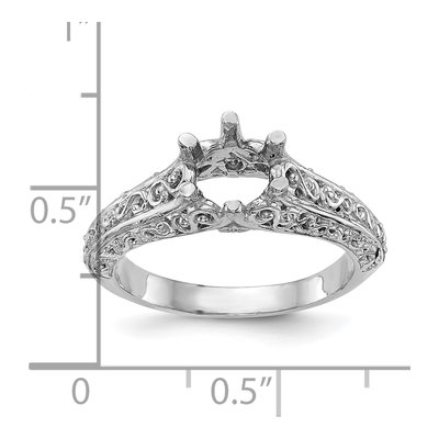 14K White Gold Vintage Solitaire Engagement Ring Mounting – view 8