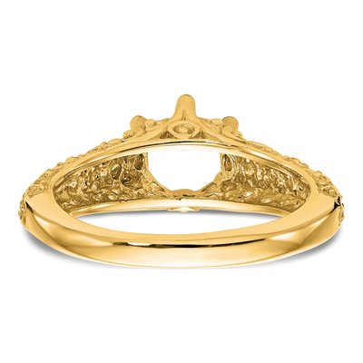 14K Yellow Gold Round Solitaire Engagement Ring Mounting – view 6