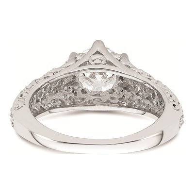 14K White Gold Vintage Round Solitaire Engagement Ring Mounting – view 6