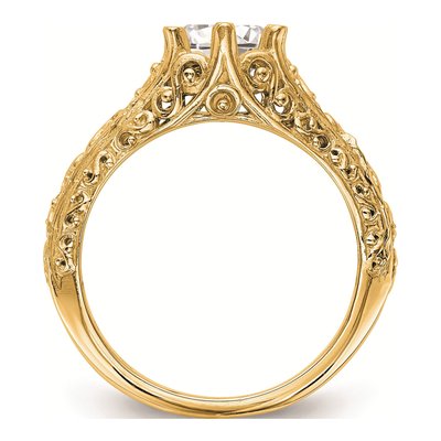 14K Yellow Gold Vintage Solitaire Engagement Ring Mounting – view 2