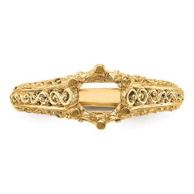14K Yellow Gold Vintage Solitaire Engagement Ring Mounting – view 4