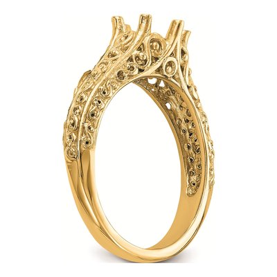 14K Yellow Gold Vintage Solitaire Engagement Ring Mounting – view 6