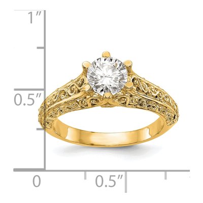 14K Yellow Gold Vintage Solitaire Engagement Ring Mounting – view 8
