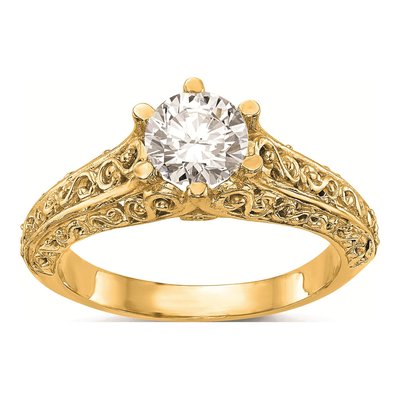 14K Yellow Gold Vintage Solitaire Engagement Ring Mounting