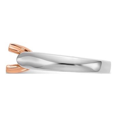 14K Two-Tone Gold Round Solitaire Ring Mounting – view 3
